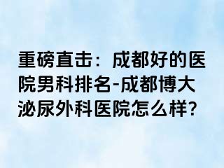 重磅直击：成都好的医院男科排名-成都博大泌尿外科医院怎么样？
