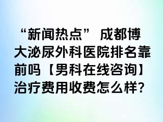 “新闻热点” 成都博大泌尿外科医院排名靠前吗【男科在线咨询】治疗费用收费怎么样？