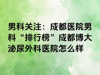 男科关注：成都医院男科“排行榜”成都博大泌尿外科医院怎么样