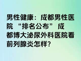 男性健康：成都男性医院 “排名公布” 成都博大泌尿外科医院看前列腺炎怎样？