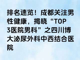 排名速览！成都关注男性健康，揭晓“TOP3医院男科”之四川博大泌尿外科中西结合医院