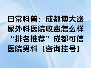 日常科普：成都博大泌尿外科医院收费怎么样“排名推荐”成都可信医院男科【咨询挂号】