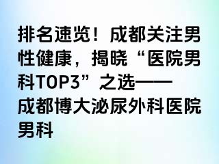 排名速览！成都关注男性健康，揭晓“医院男科TOP3”之选——成都博大泌尿外科医院男科